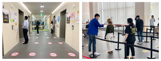 쿠팡은 코로나19 예방을 위해 배송캠프, 물류센터, 사무실을 비롯해 전국 모든 사업장에 '초고강도 거리두기'를 실천하고 있다고 24일 밝혔다. <쿠팡 제공>